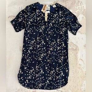 🆕Scotch R’Belle Tunic Dress Navy Blue w/Cream Stars Size 14 NWT